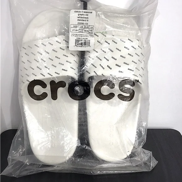CROCS Shoes Mens Crocs Classic White Slides Sz 12 New Poshmark